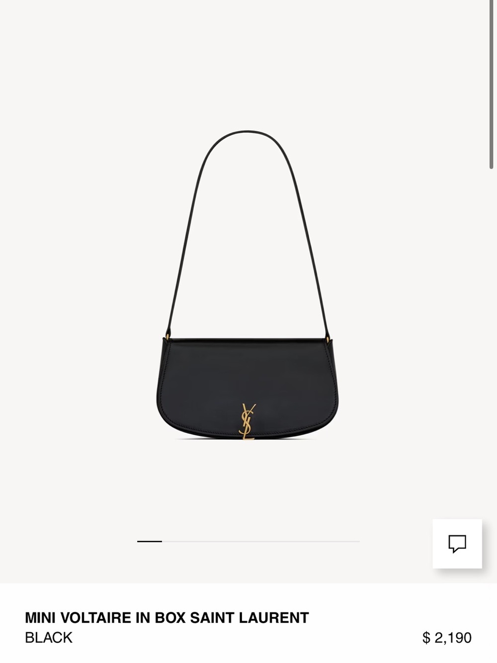 Saint Laurent Black Leather Mini Voltaire Shoulder Bag